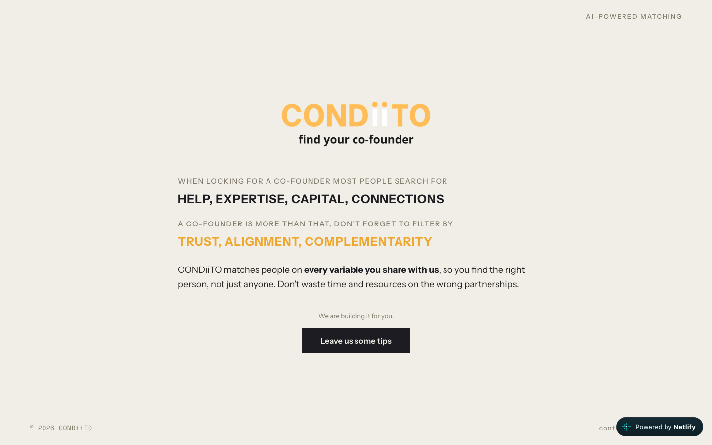 CONDiiTO 首页截图