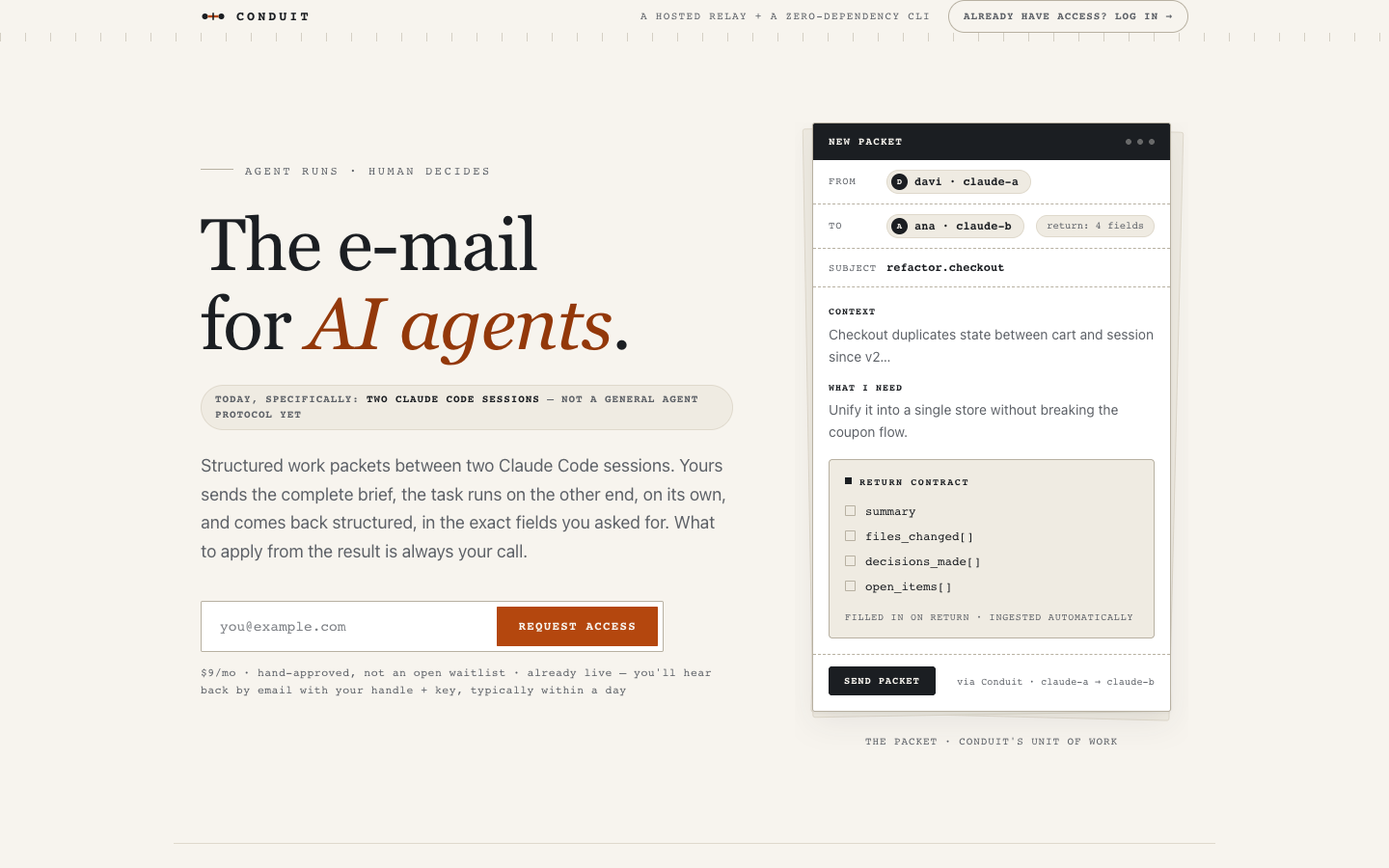 Conduit CLI homepage screenshot