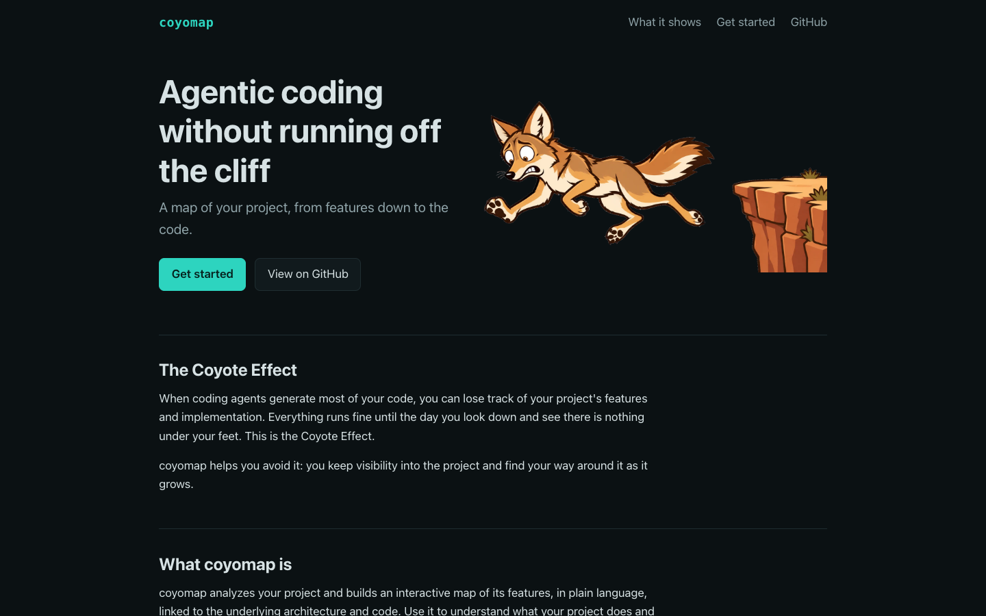 coyomap homepage screenshot