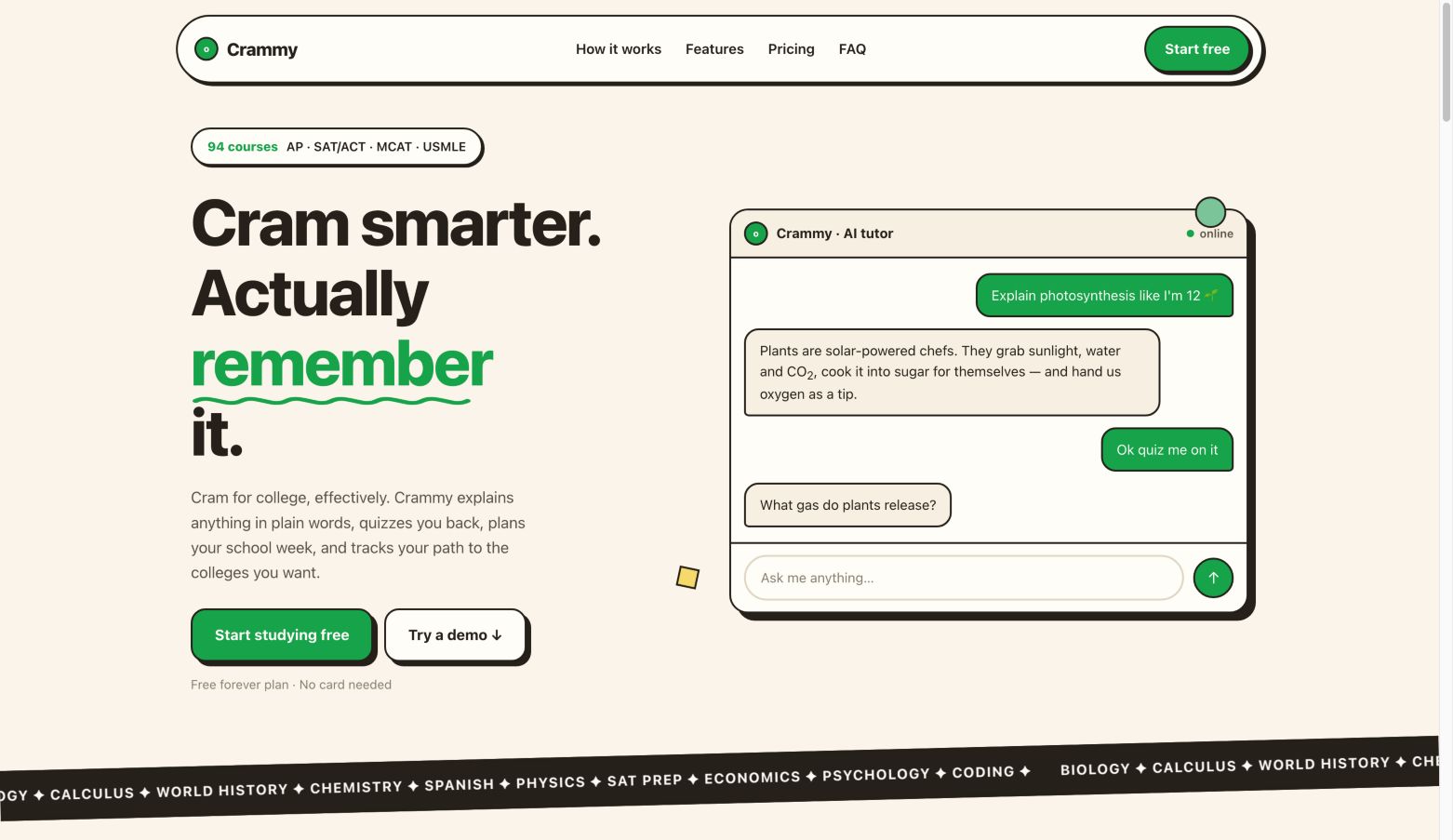 crammyprep.com 首页截图