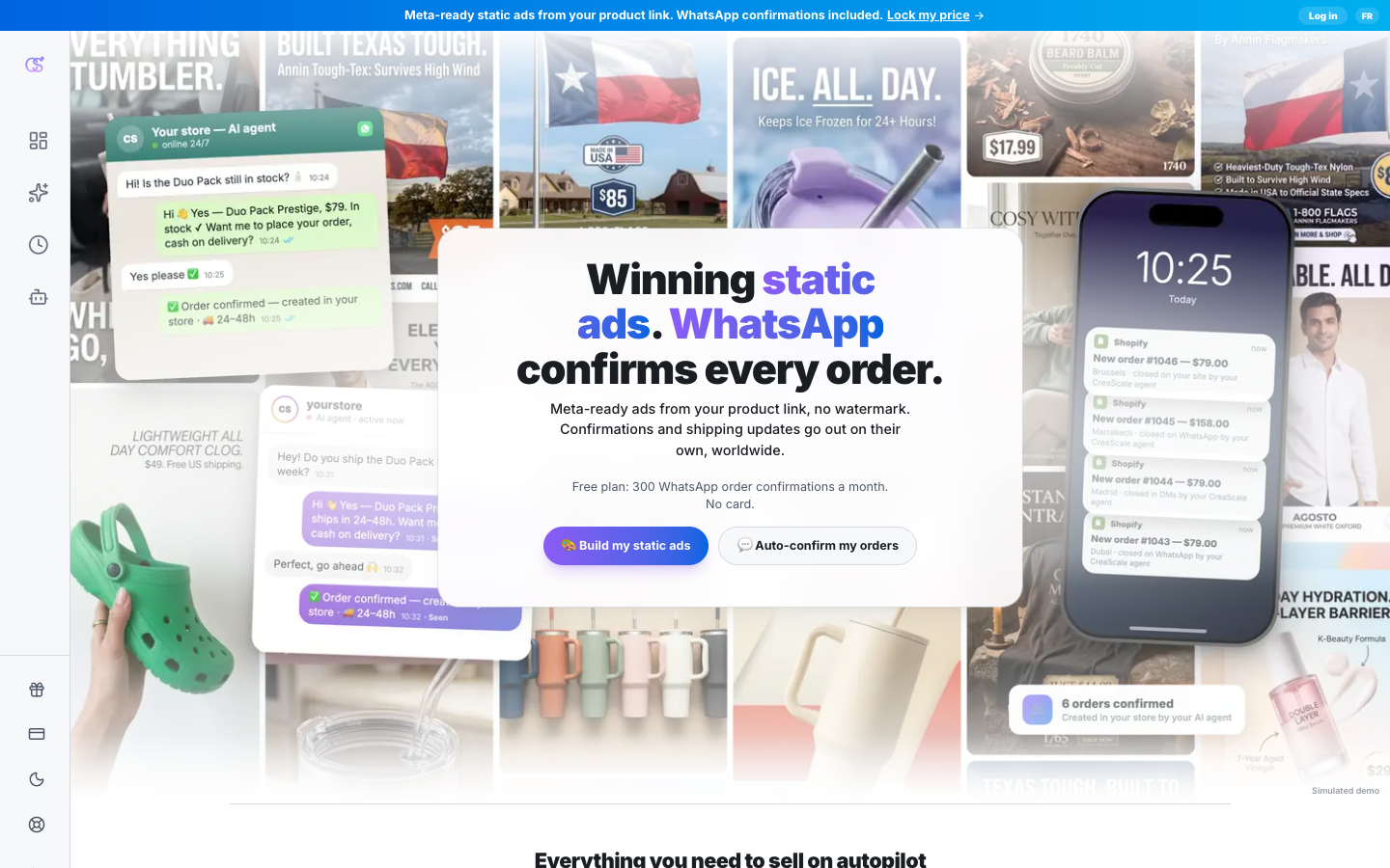 CreaScale AI homepage screenshot
