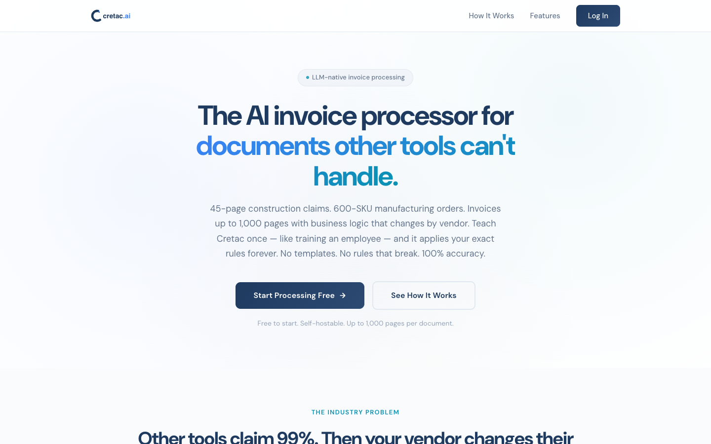 Cretac homepage screenshot