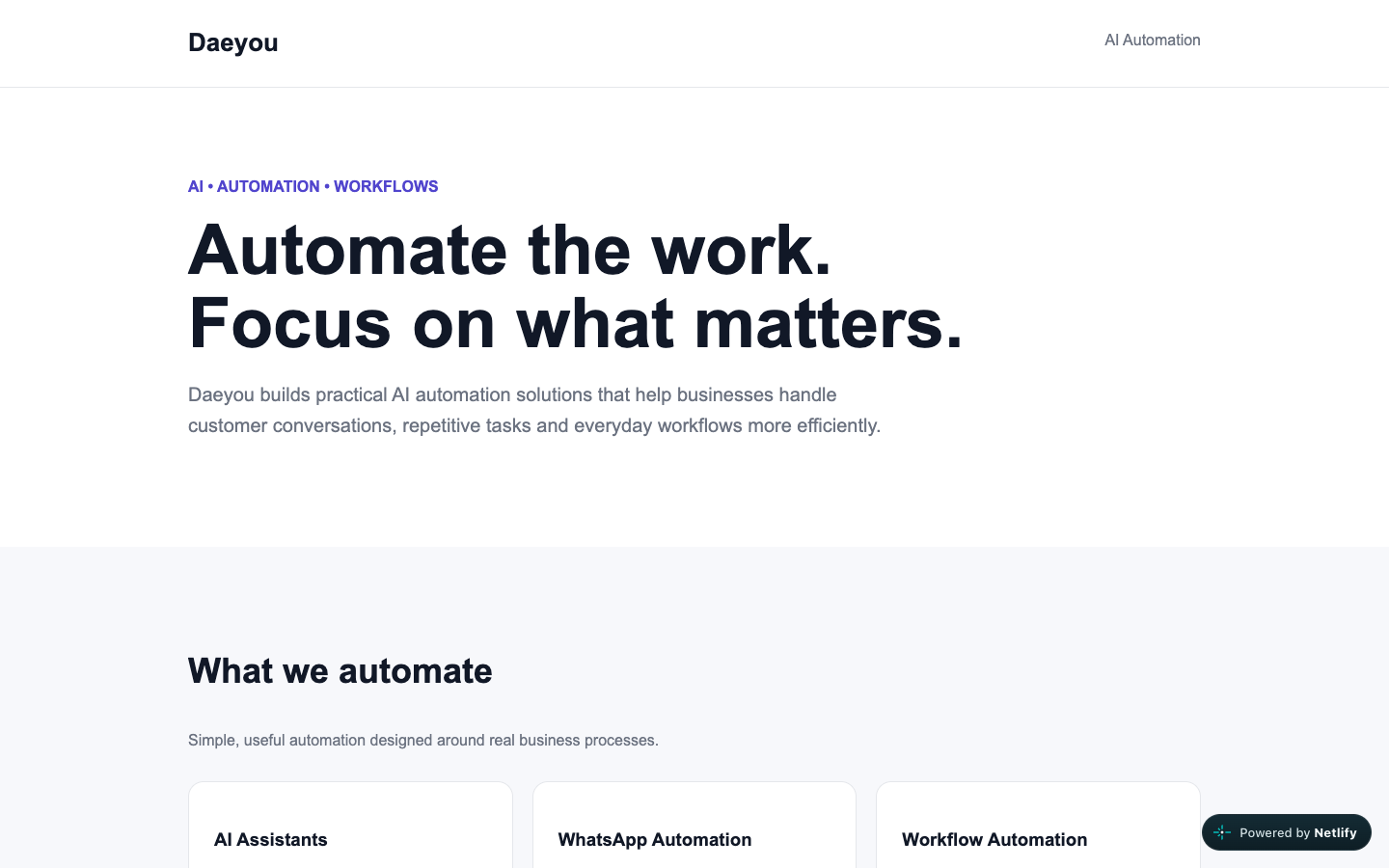Daeyou homepage screenshot