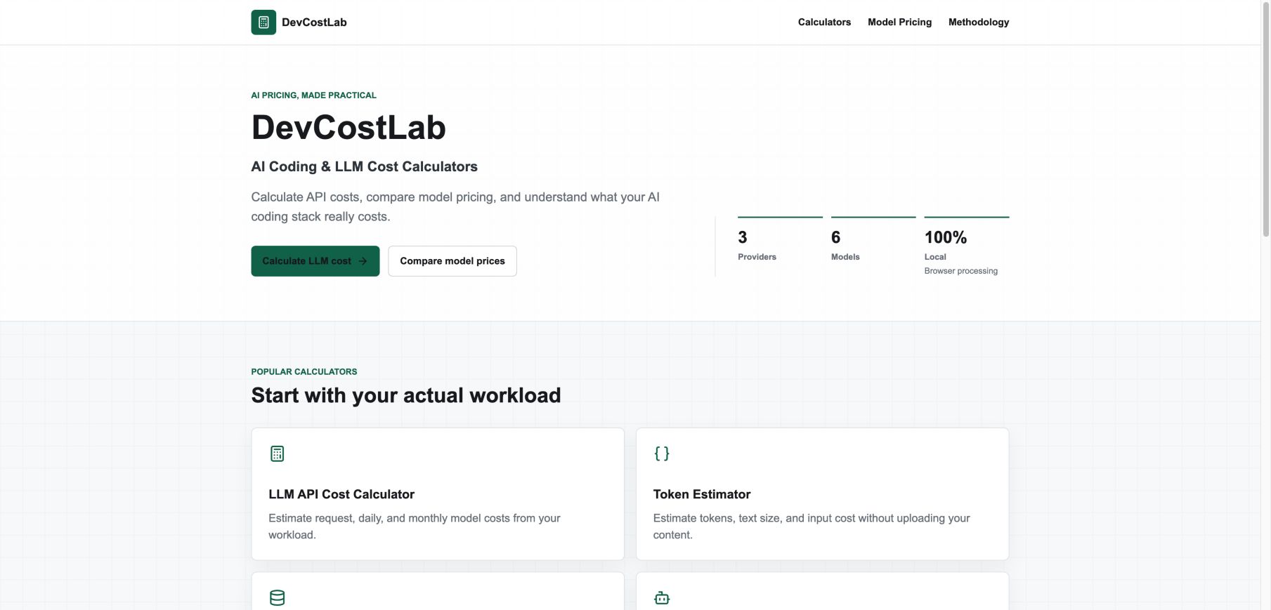 devcostlab.com 首页截图
