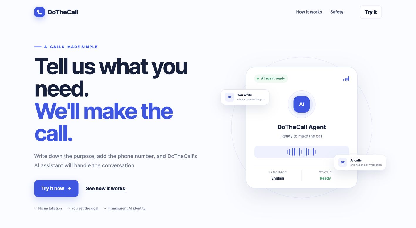 dothecall.com 首页截图