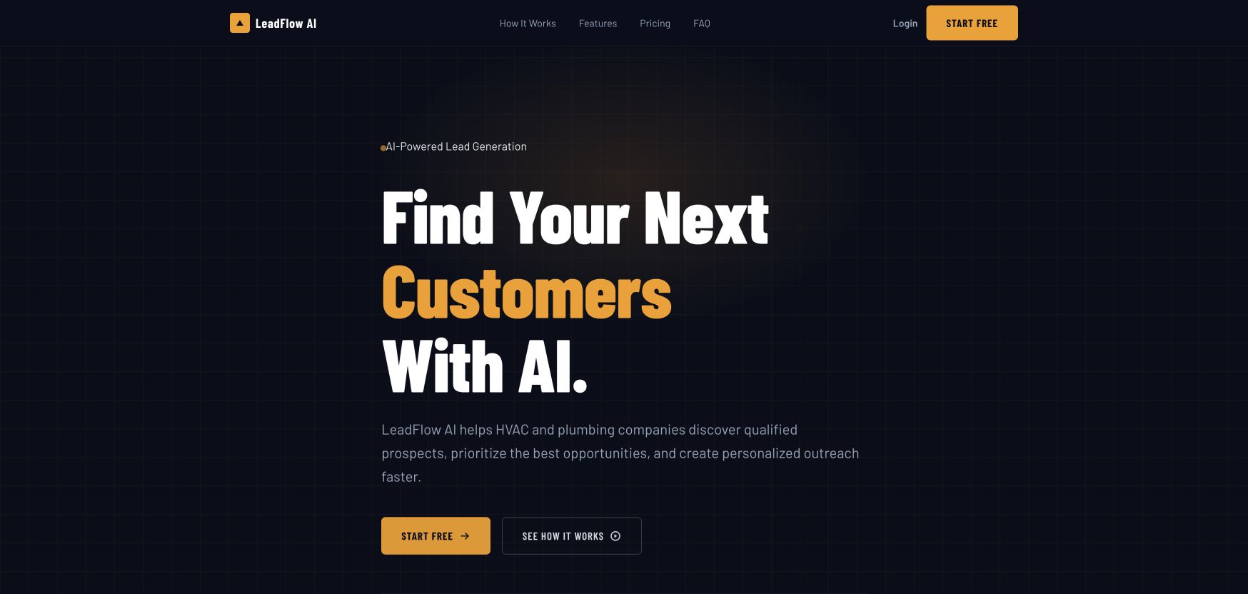 LeadFlow AI 首页截图