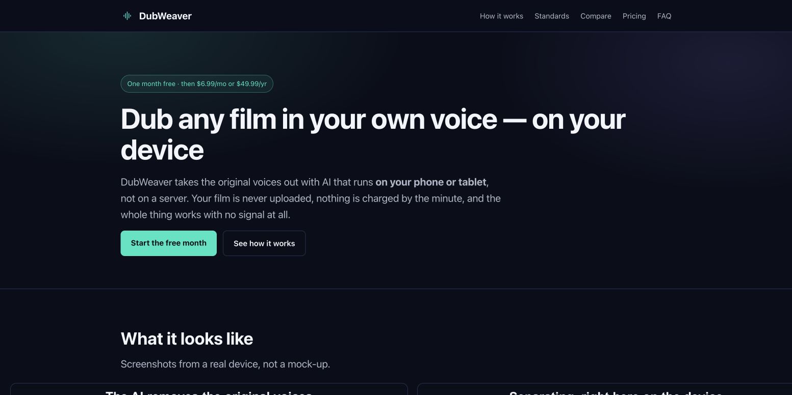 DubWeaver landing_page