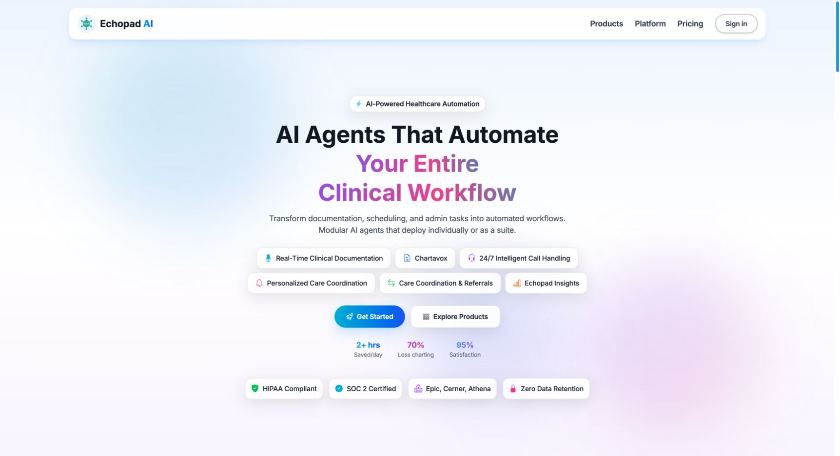 Echopad AI landing_page