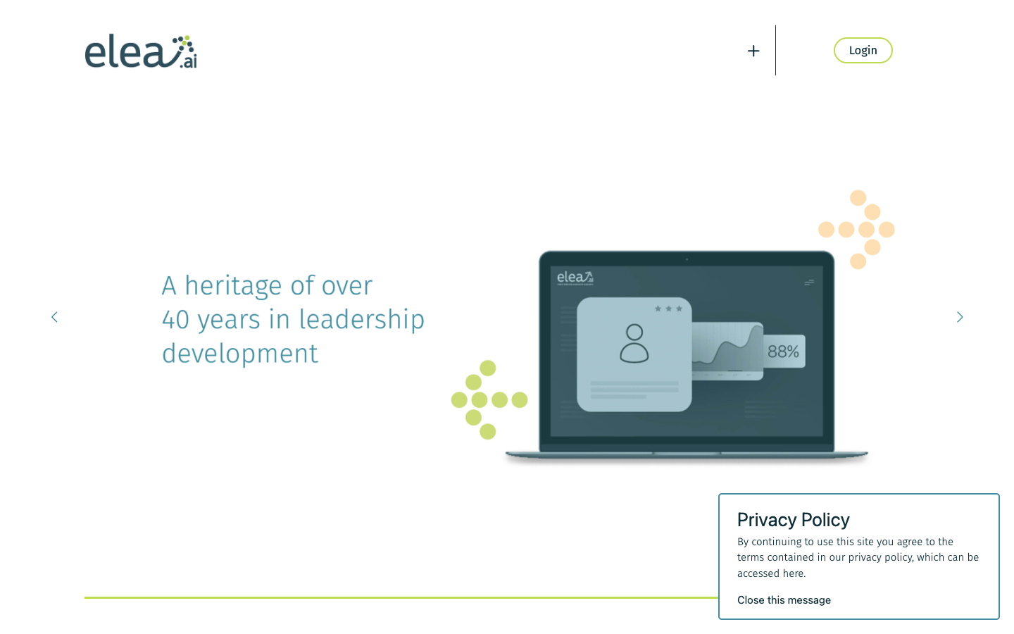 Elea homepage screenshot