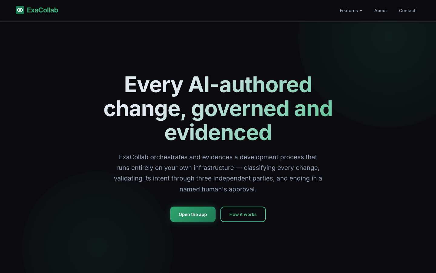 ExaCollab 首页截图