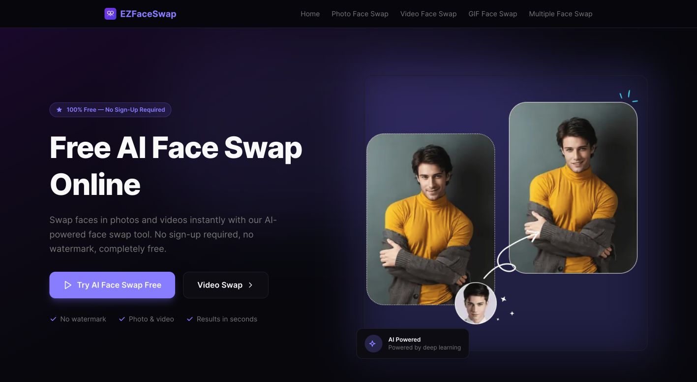 EZFaceSwap 首页截图