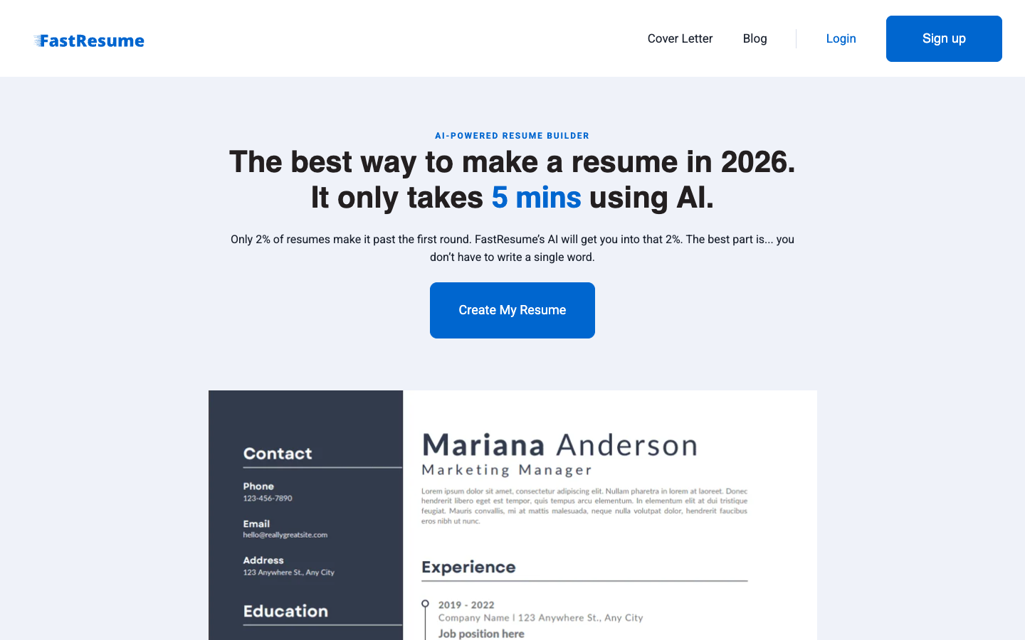 FastResume landing_page