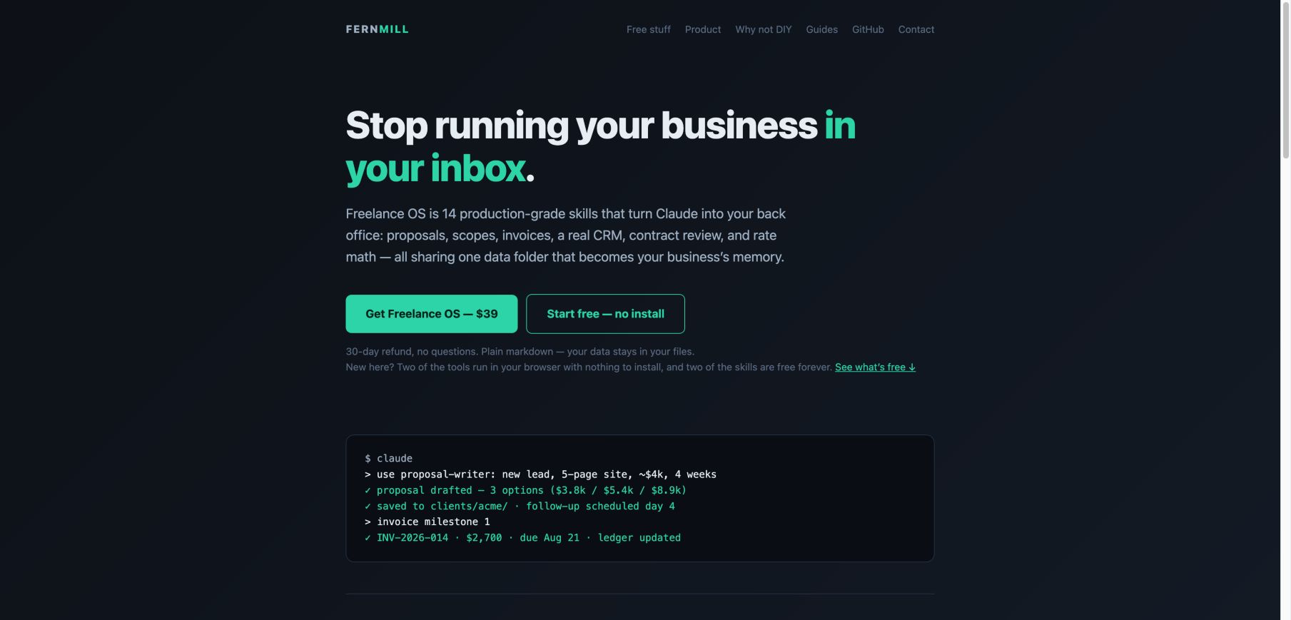 fernmill.com 首页截图
