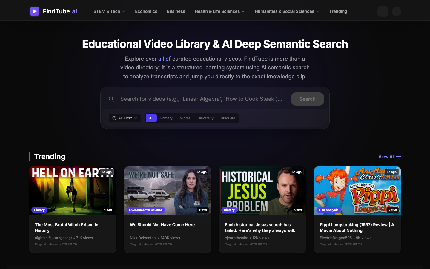 FindTube 首页截图