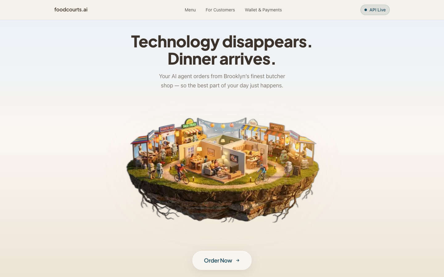 FoodCourts homepage screenshot