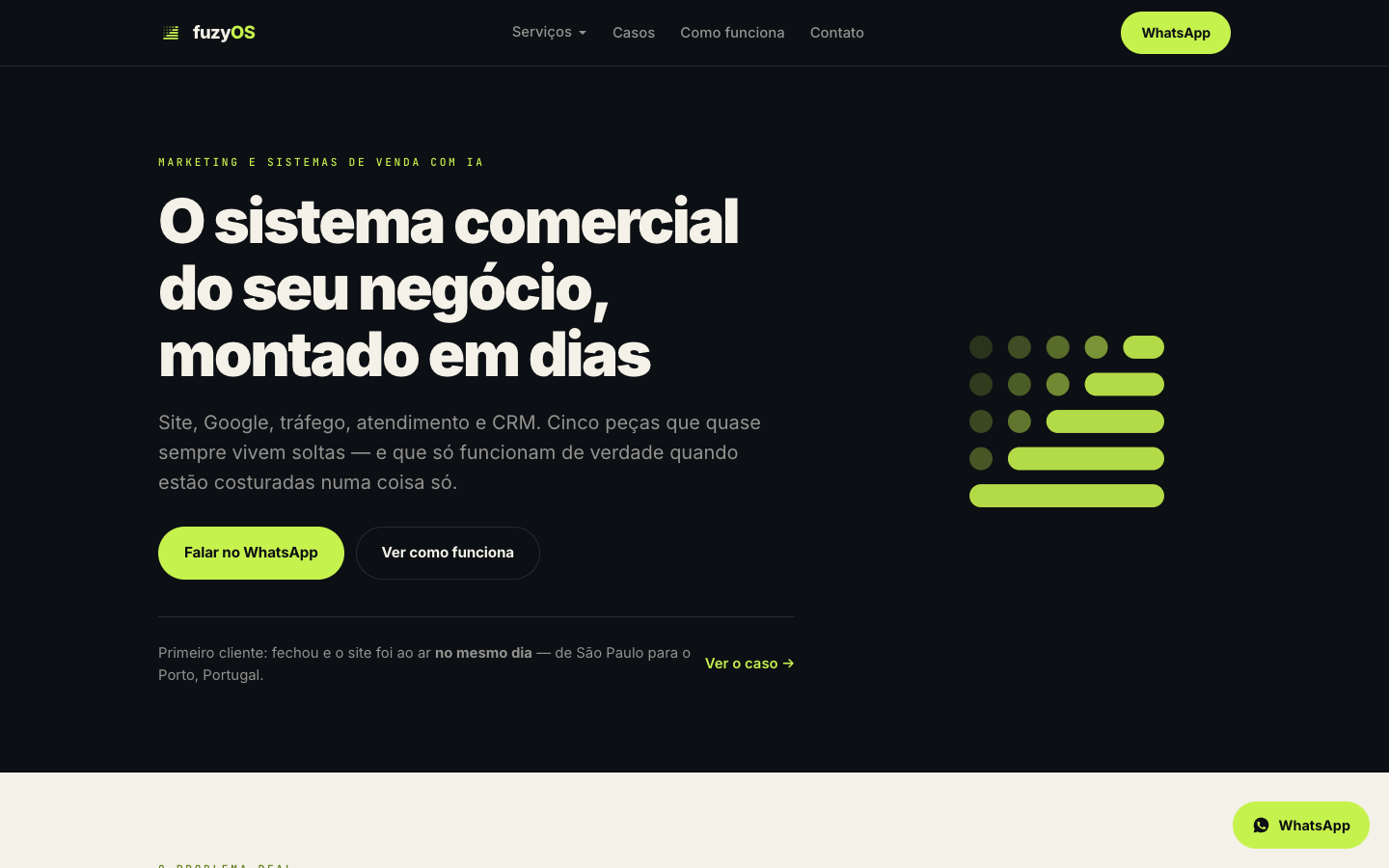 FuzyOS homepage screenshot