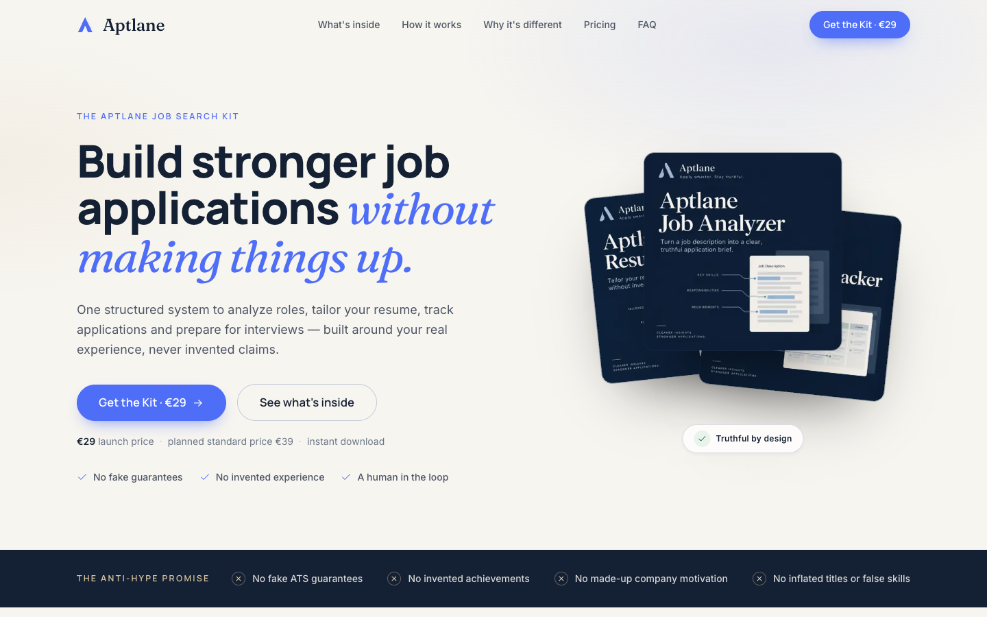 Aptlane homepage screenshot