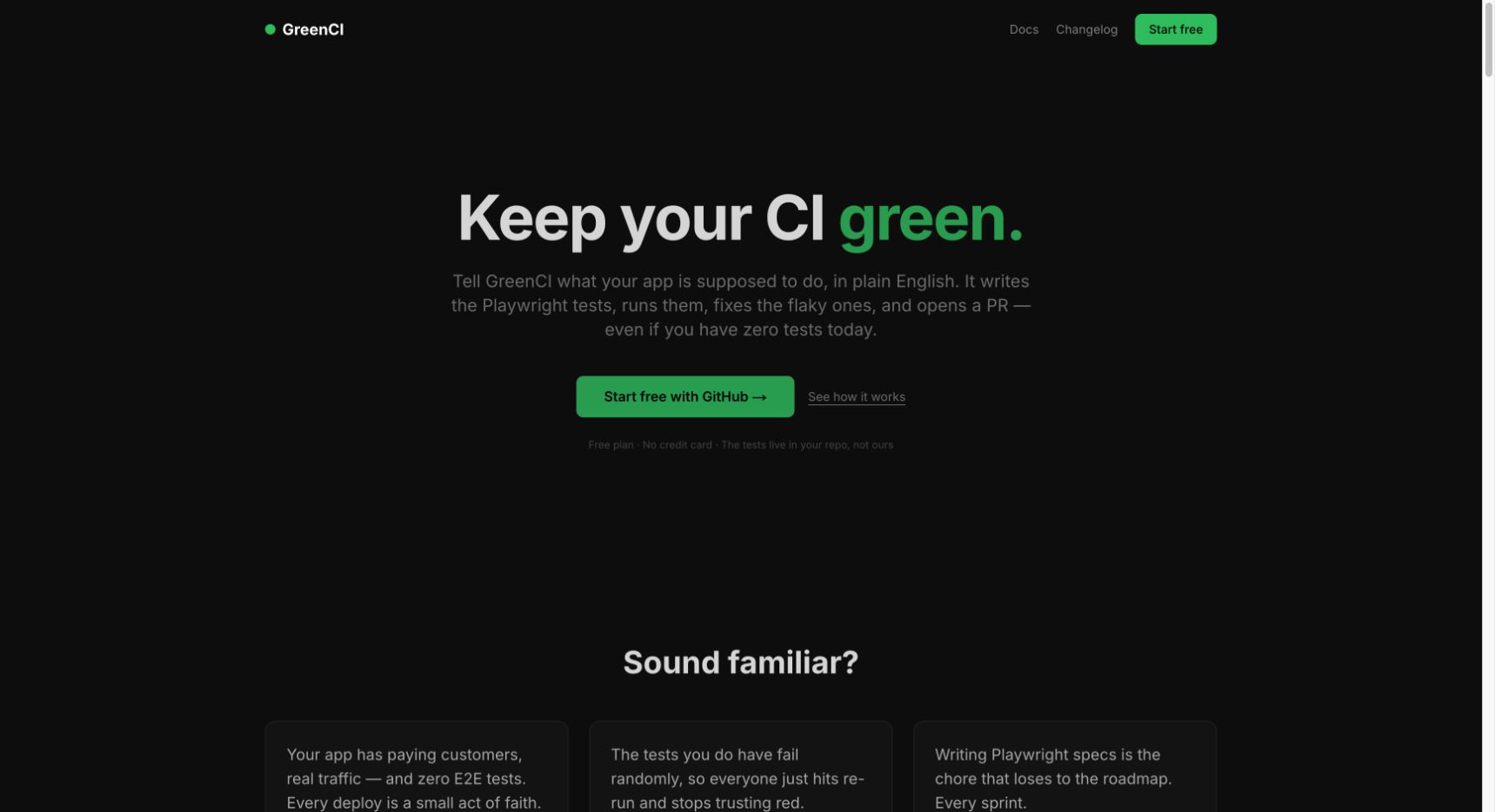 GreenCI landing_page