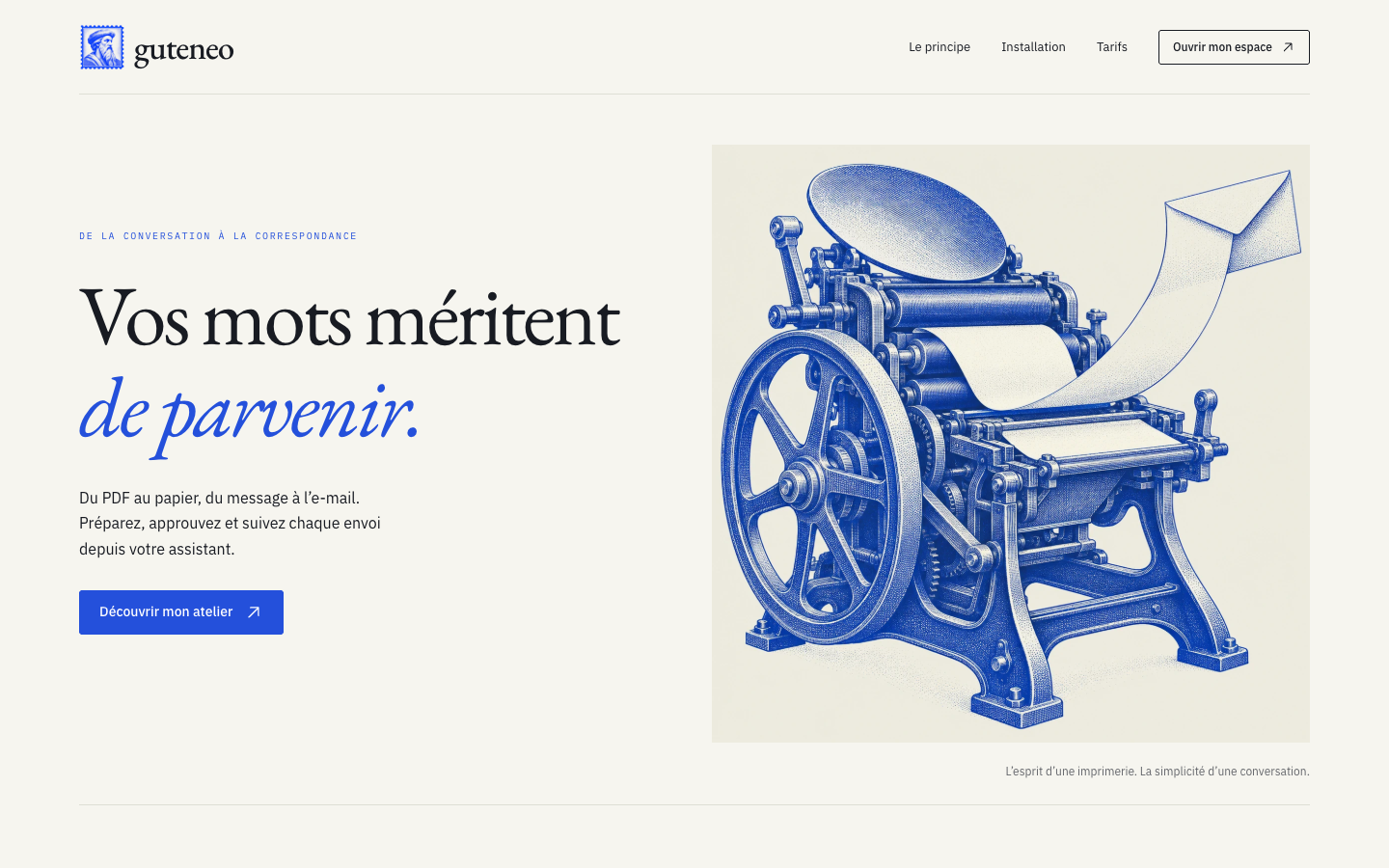 Guteneo homepage screenshot