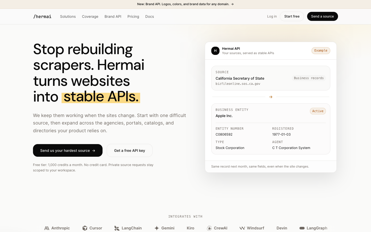 Hermai AI landing_page