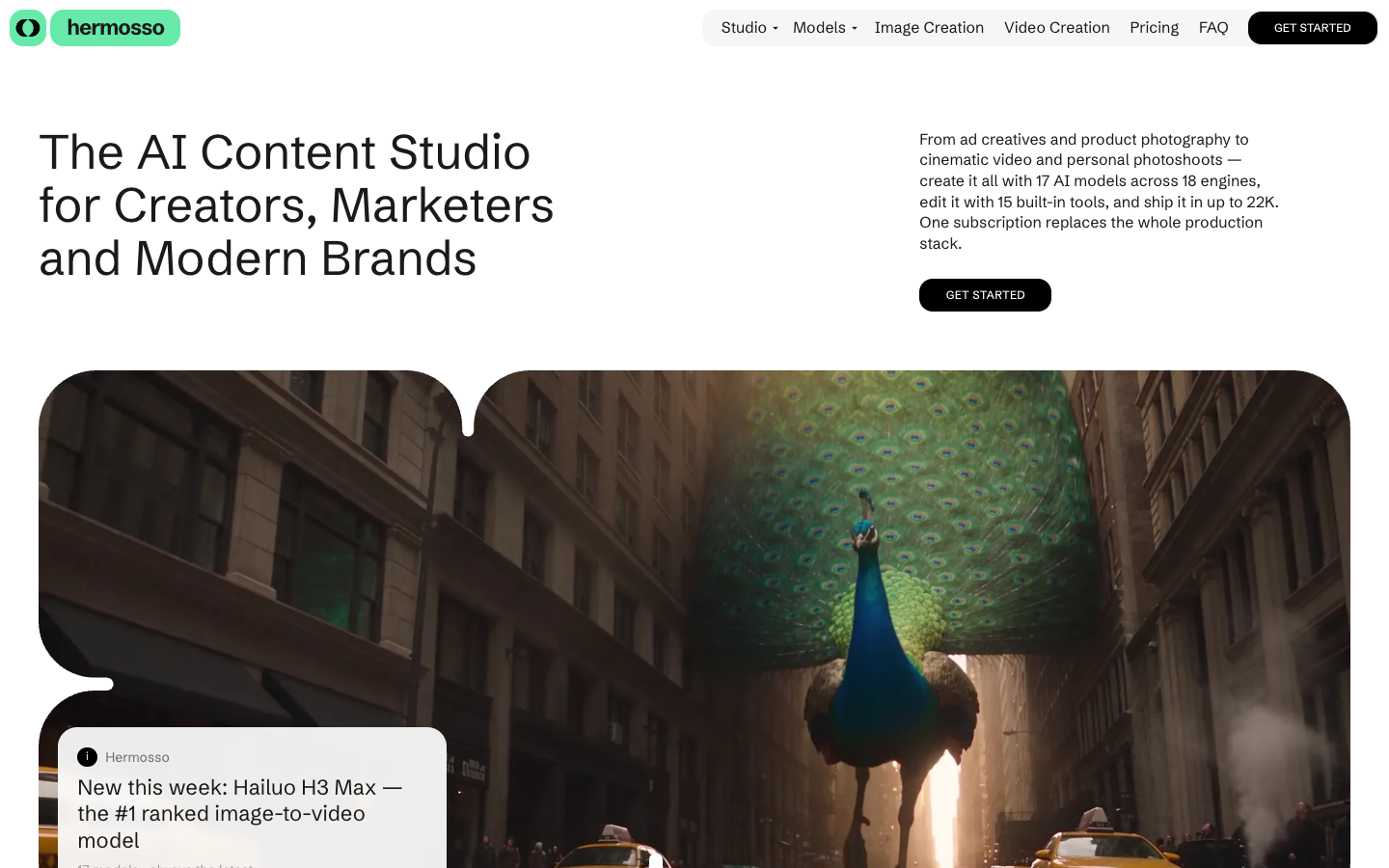 Hermosso homepage screenshot