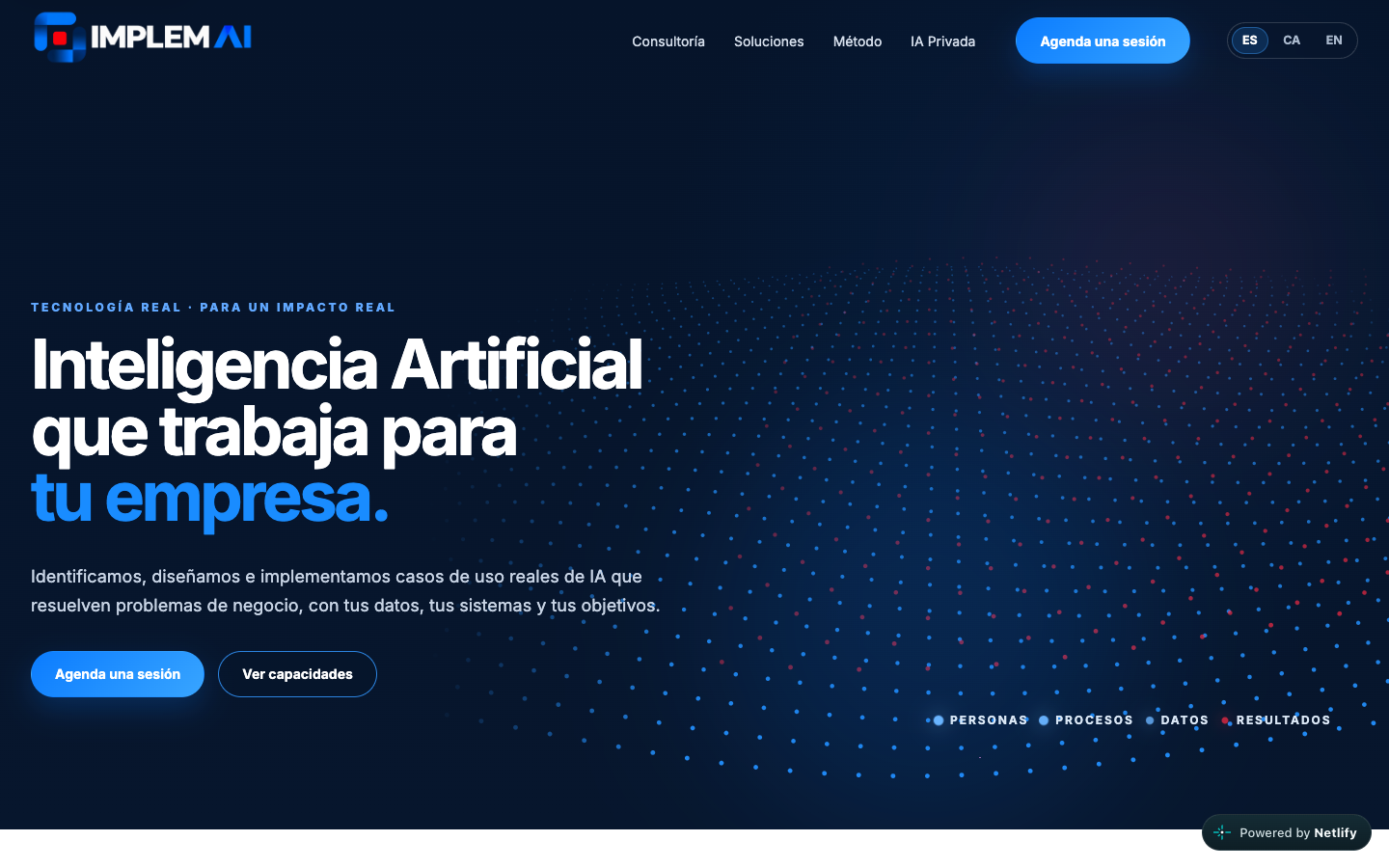 IMPLEM AI homepage screenshot