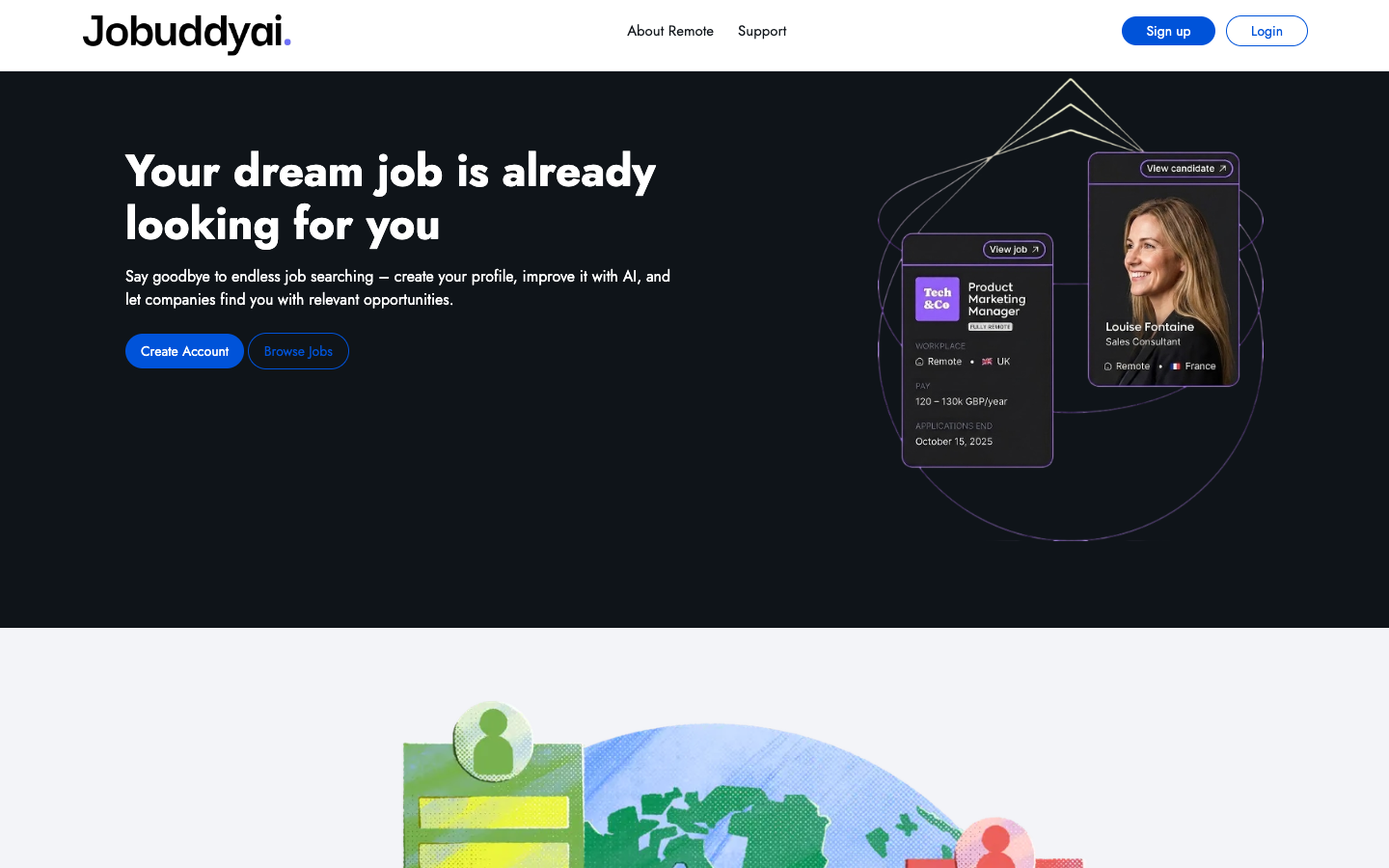 jobbuddy homepage screenshot
