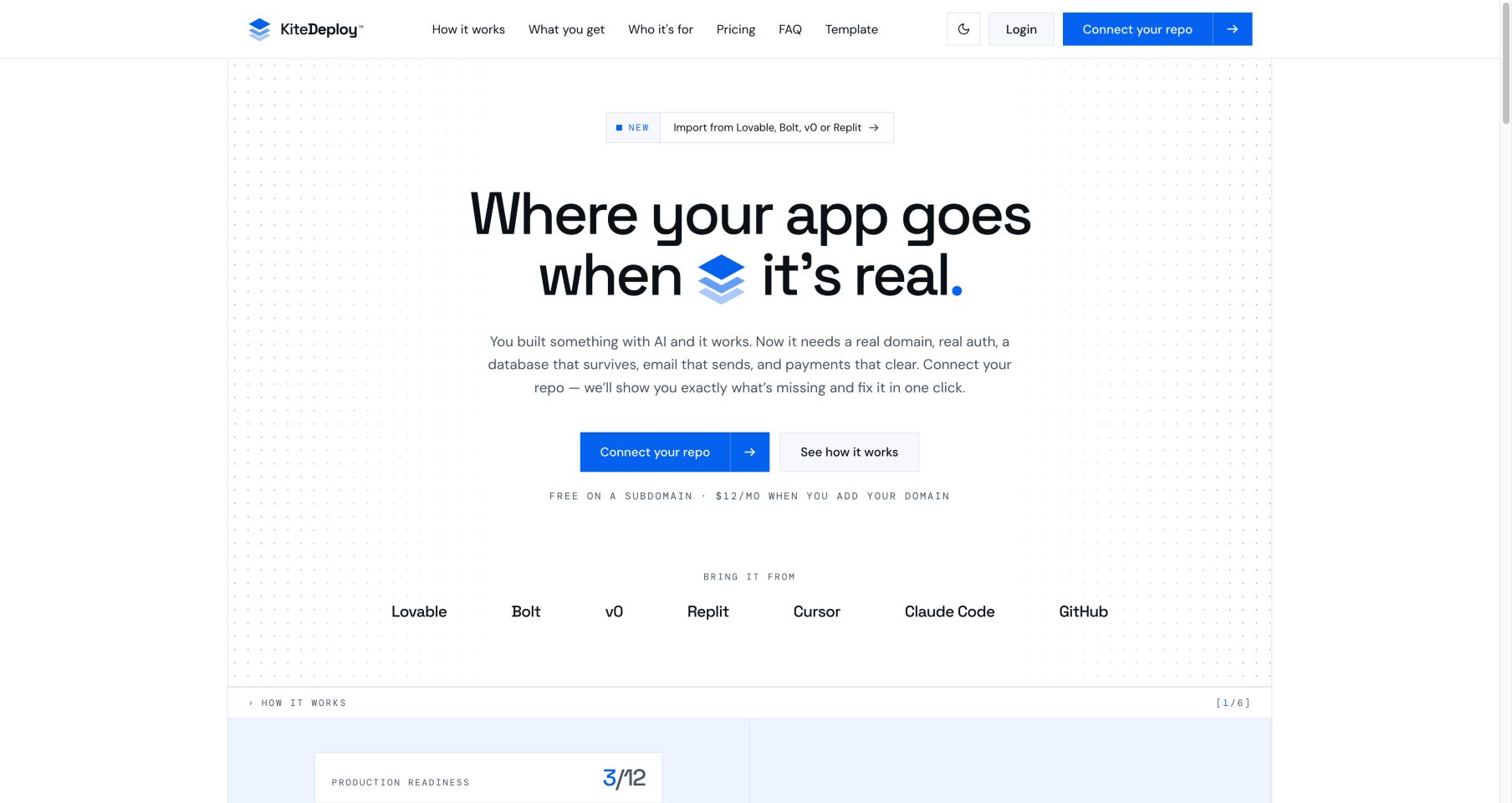 kitedeploy.com 首页截图