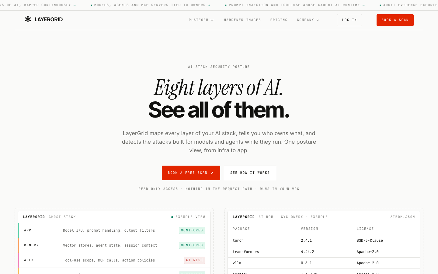 LayerGrid homepage screenshot