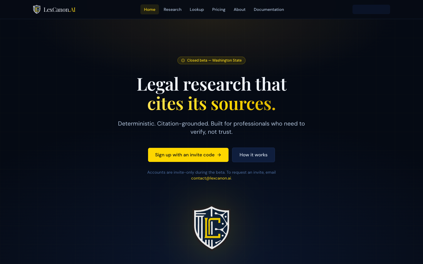 LexCanon homepage screenshot