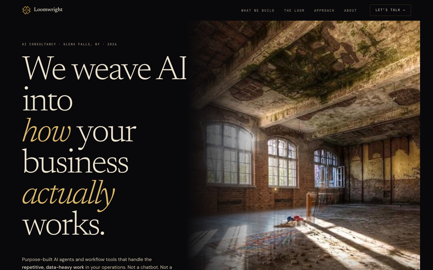 Loomwright homepage screenshot