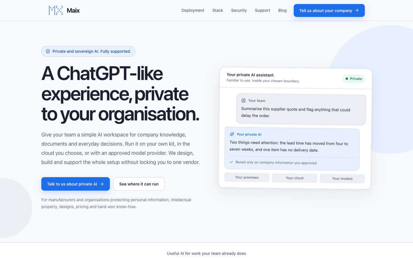 Maix homepage screenshot