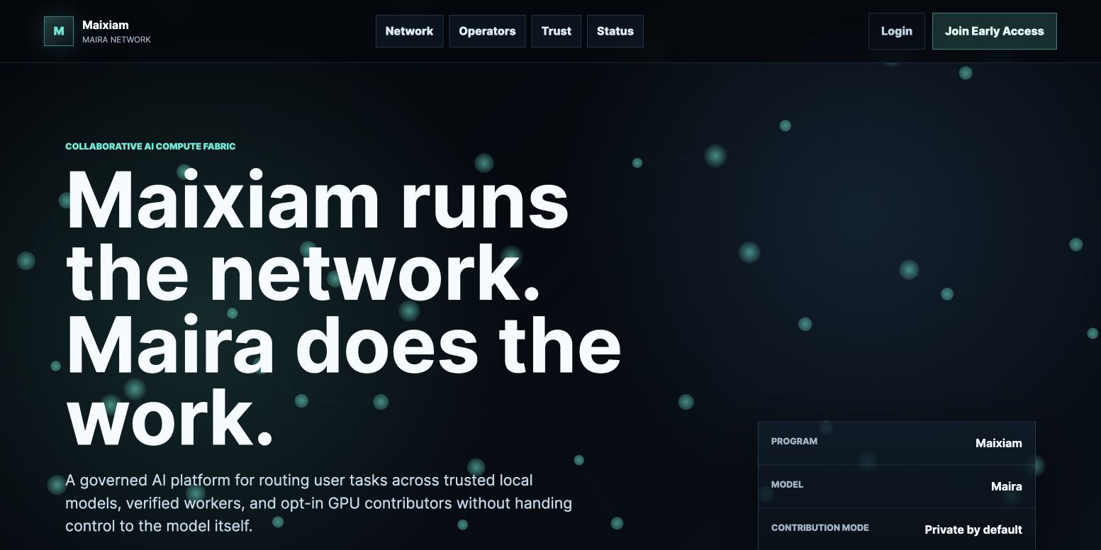 Maixiam homepage screenshot