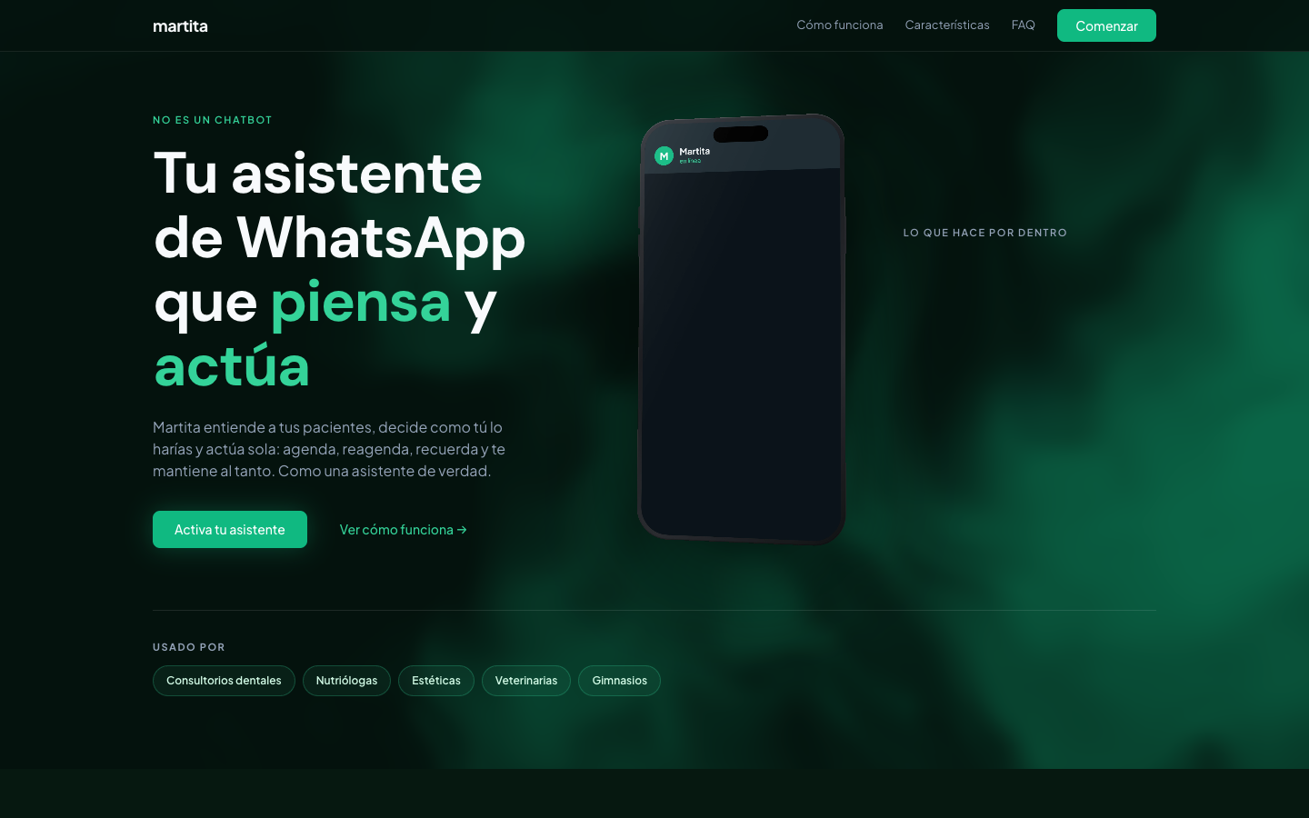 Martita homepage screenshot