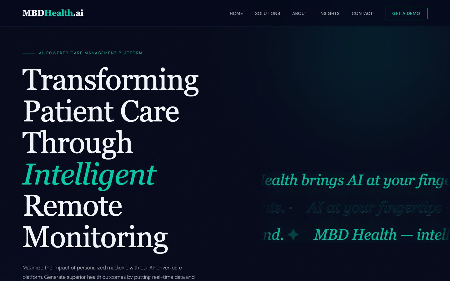 MBD Health homepage screenshot