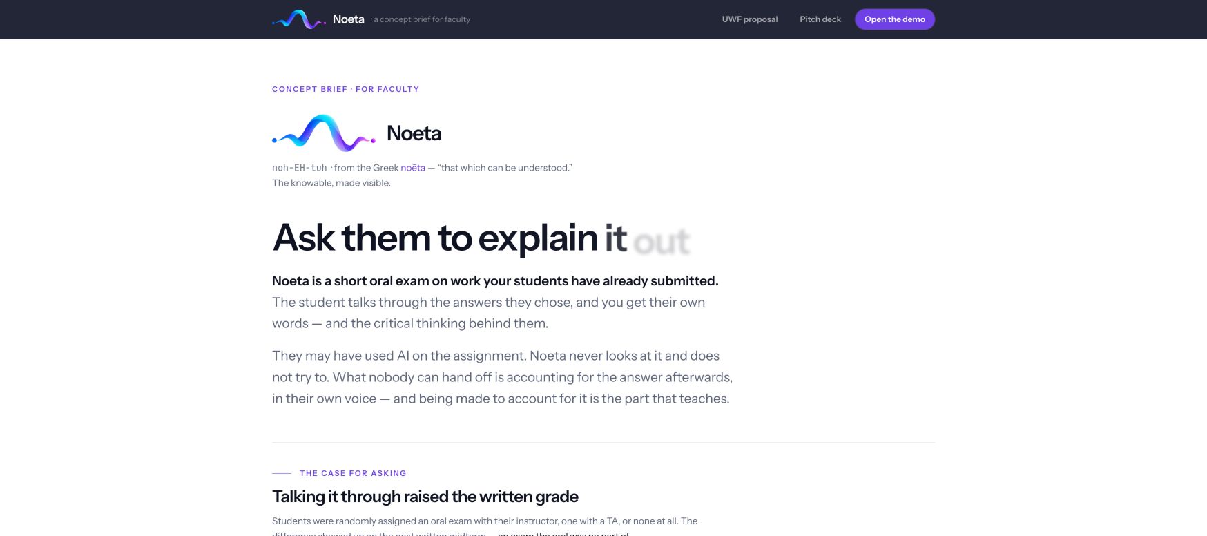 Noeta 首页截图