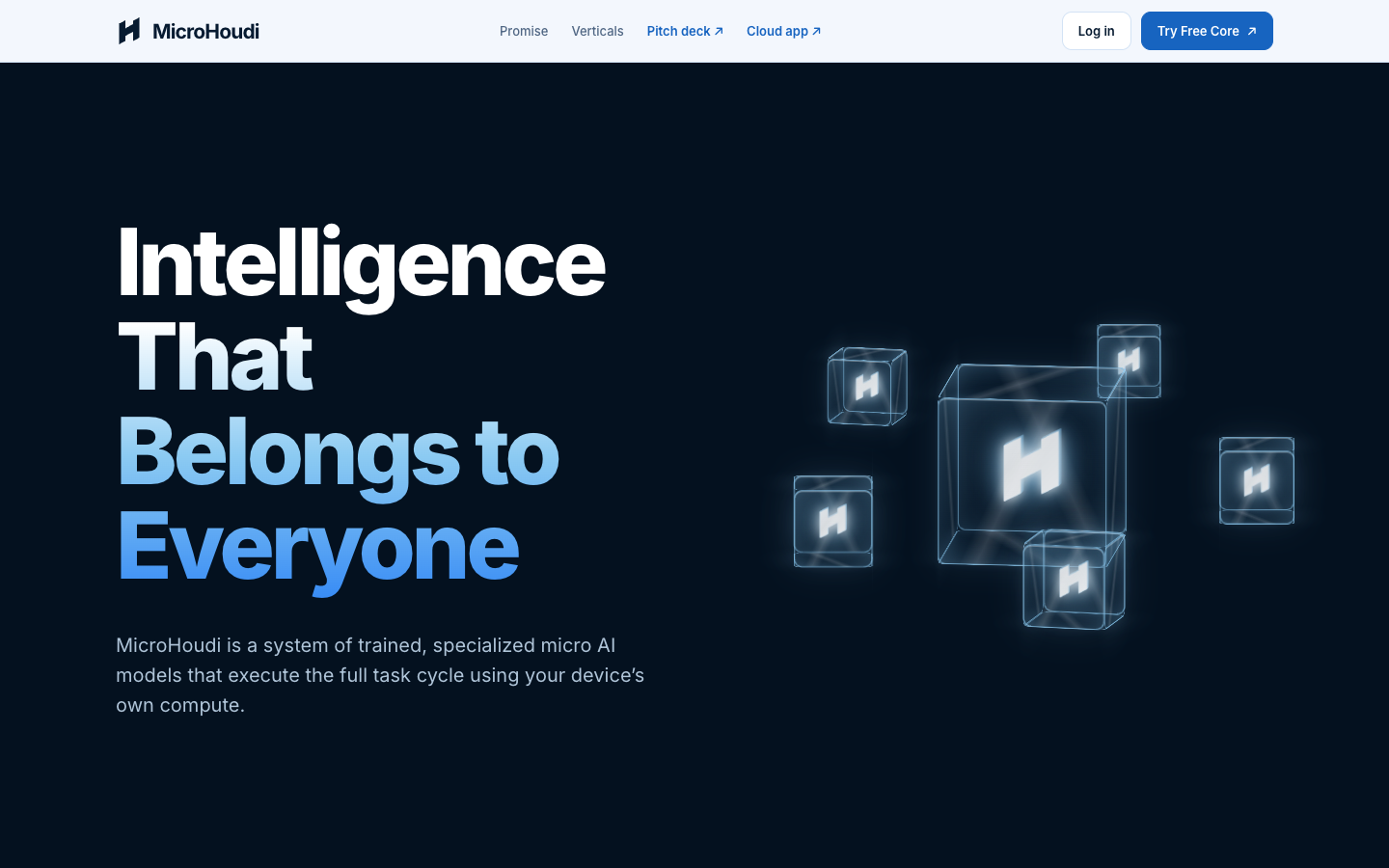 MicroHoudi homepage screenshot