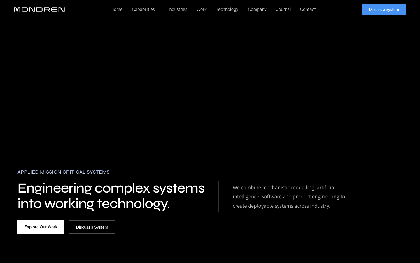 Mondren homepage screenshot