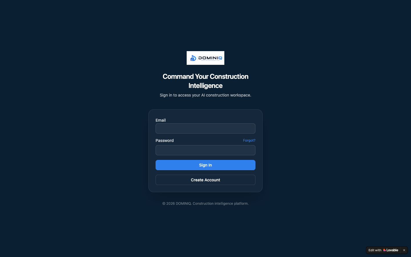 DOMINIQ homepage screenshot
