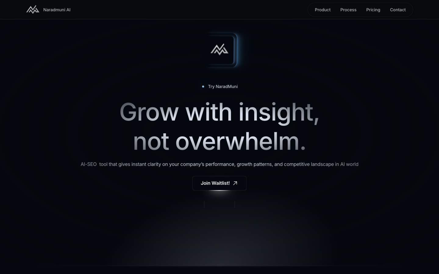 Naradmuni AI homepage screenshot