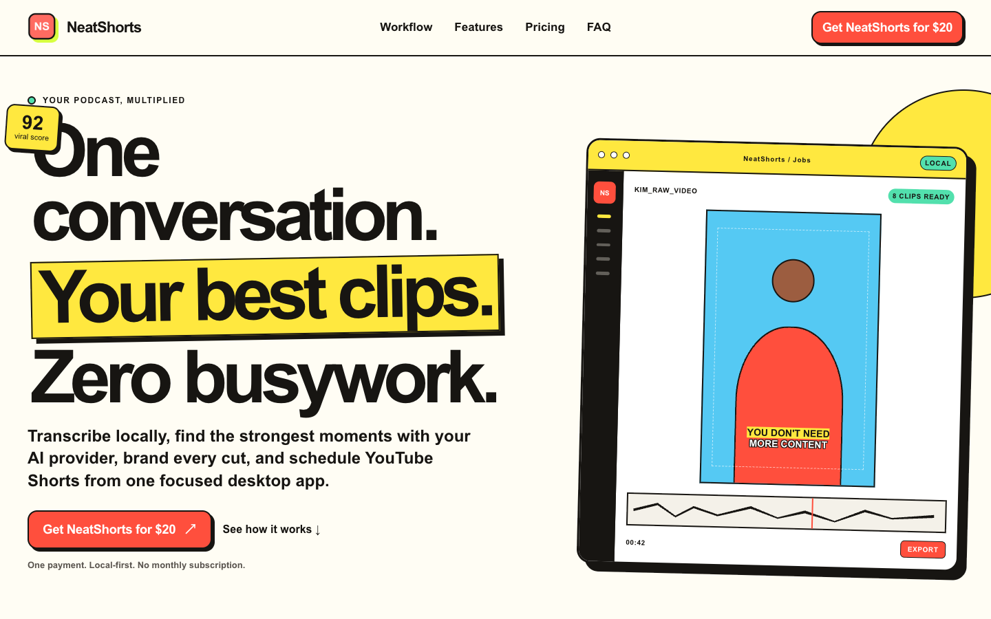 NeatShorts homepage screenshot