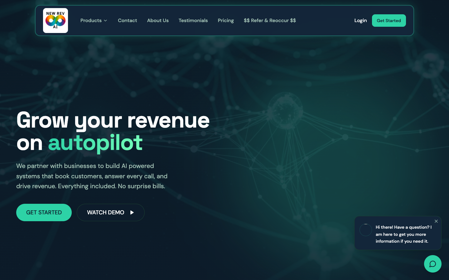 New Rev AI homepage screenshot