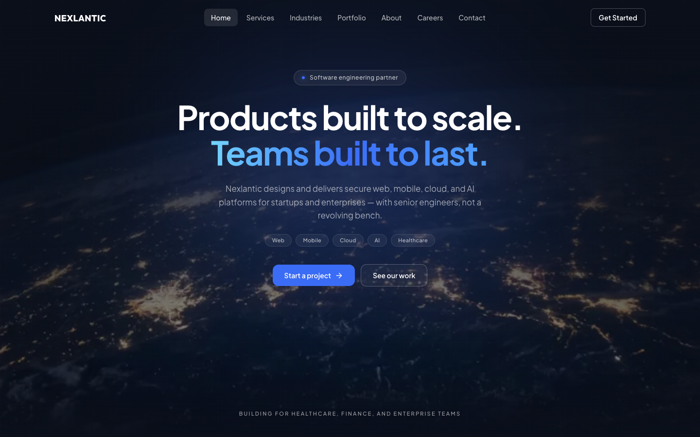 Nexlantic homepage screenshot