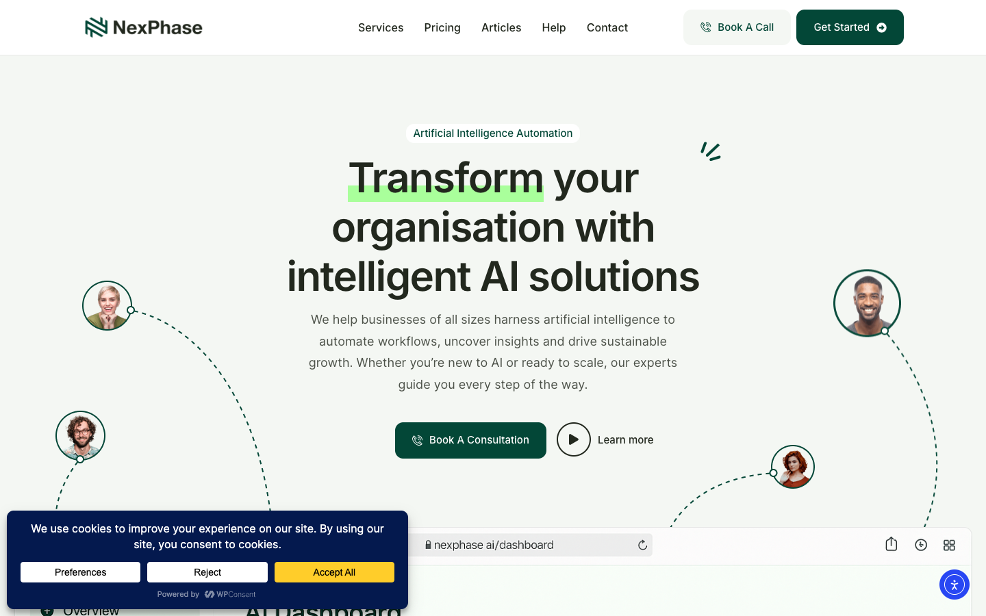 NEXPAHSE AI homepage screenshot