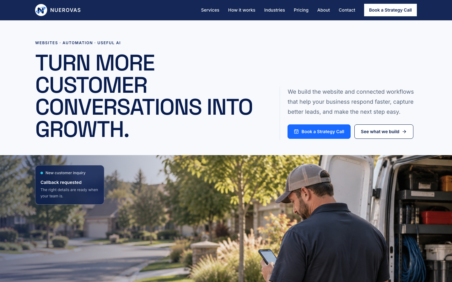 Nuerovas homepage screenshot