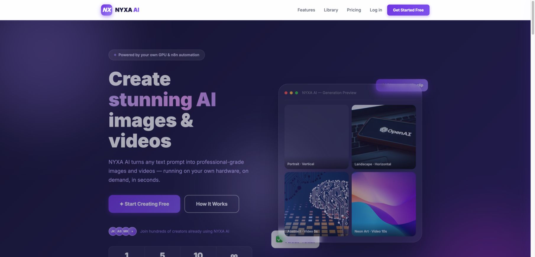 nyxaai.com 首页截图