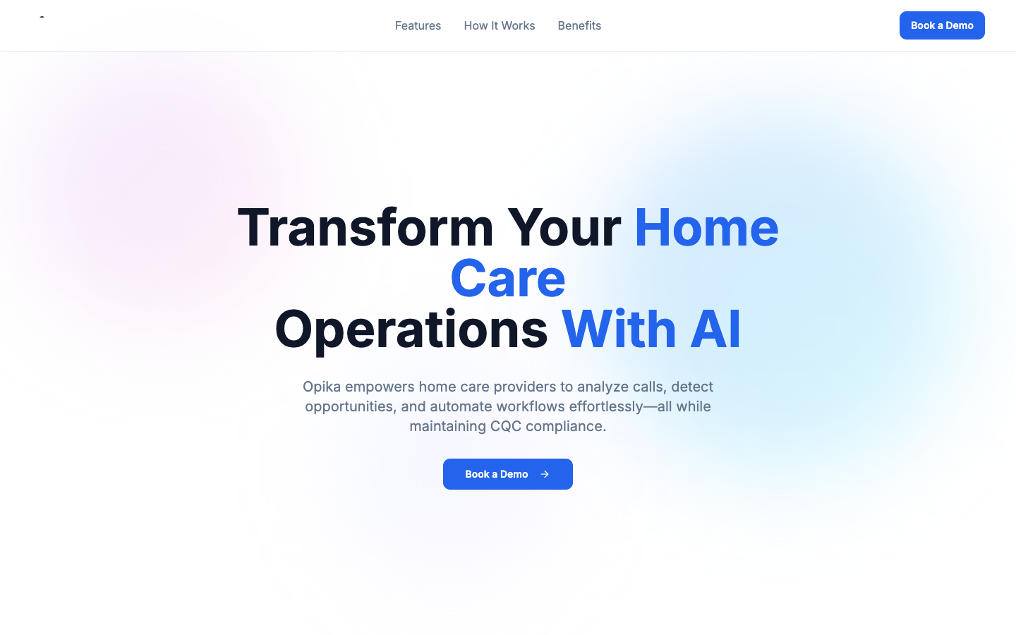 Opika.ai homepage screenshot