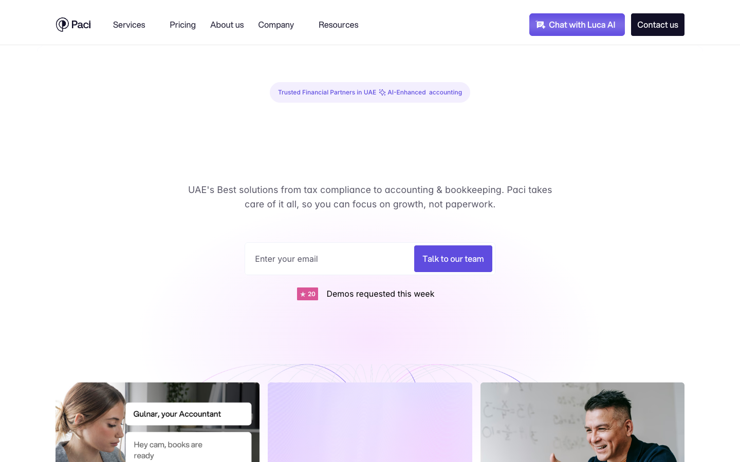 Paci homepage screenshot