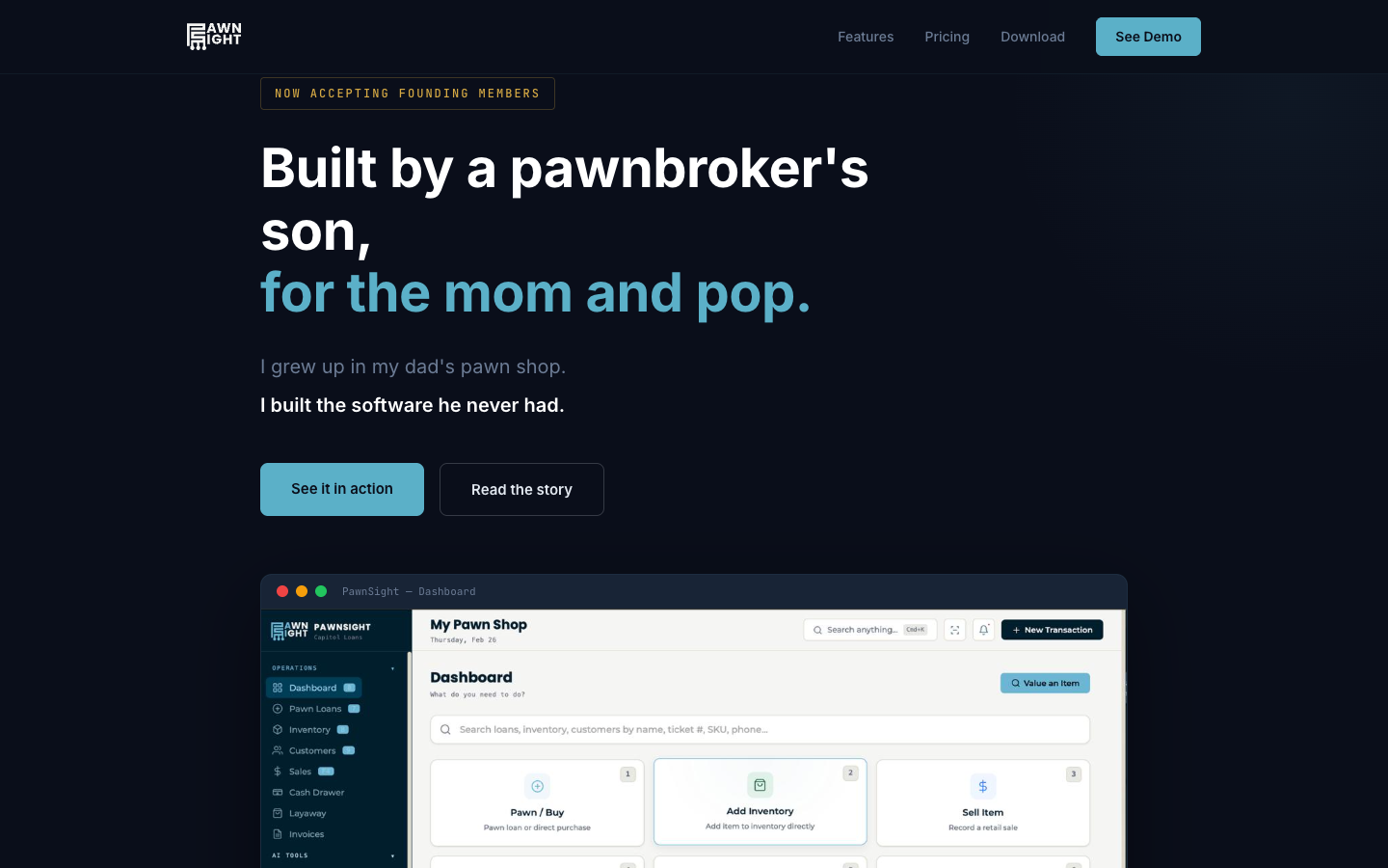 PawnSight 首页截图