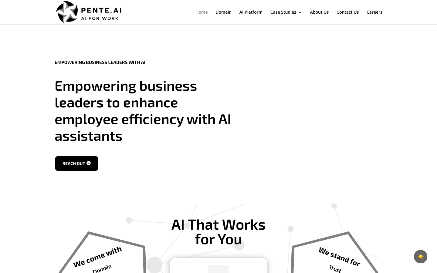 PENTE.AI homepage screenshot